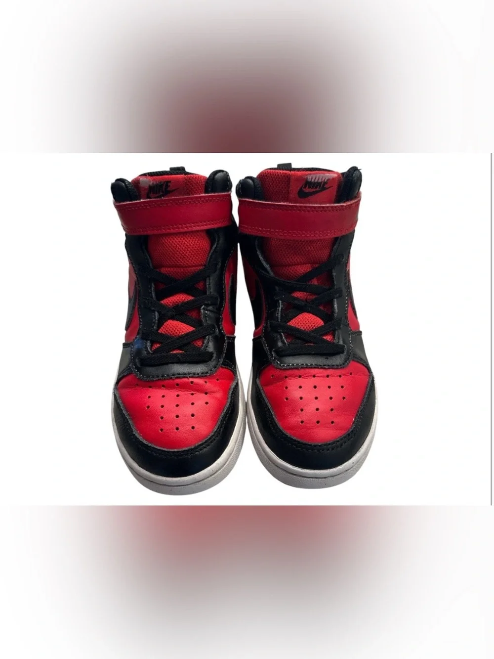 Nike Court Borough Mid 2 Kids Shoes Red Black White Size US 2Y Youth CD7783-602